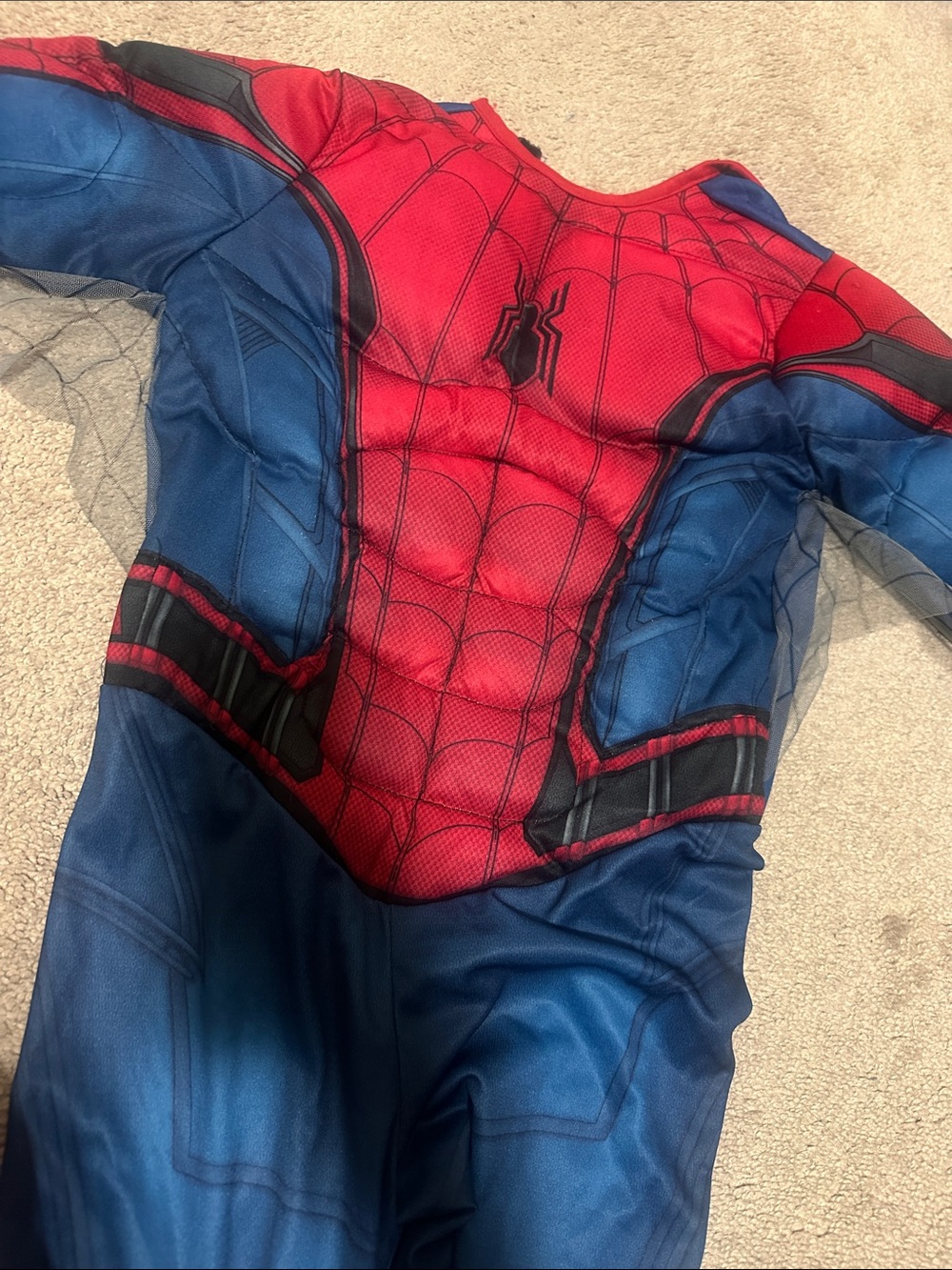 Marvel Spider-Man Inspired Red & Blue Kids Muscle Chest Costume size small used